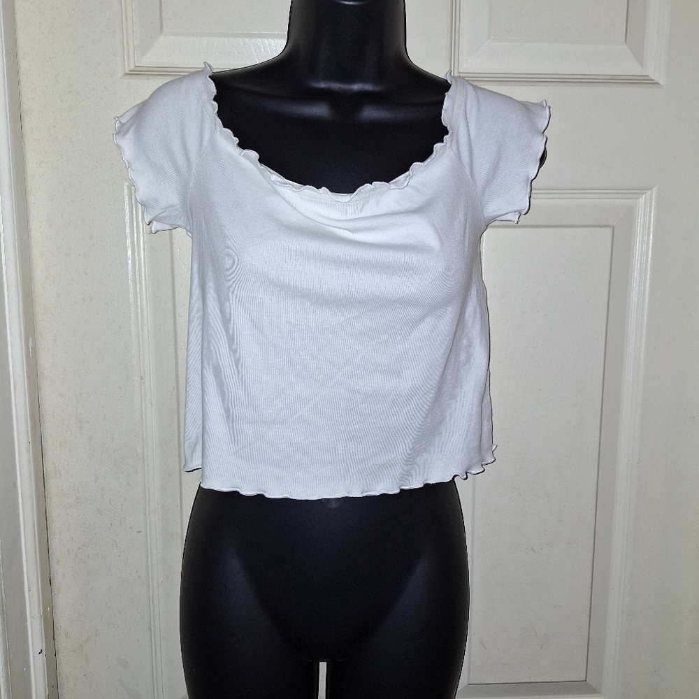 Divided white off the shoulder shirt size large